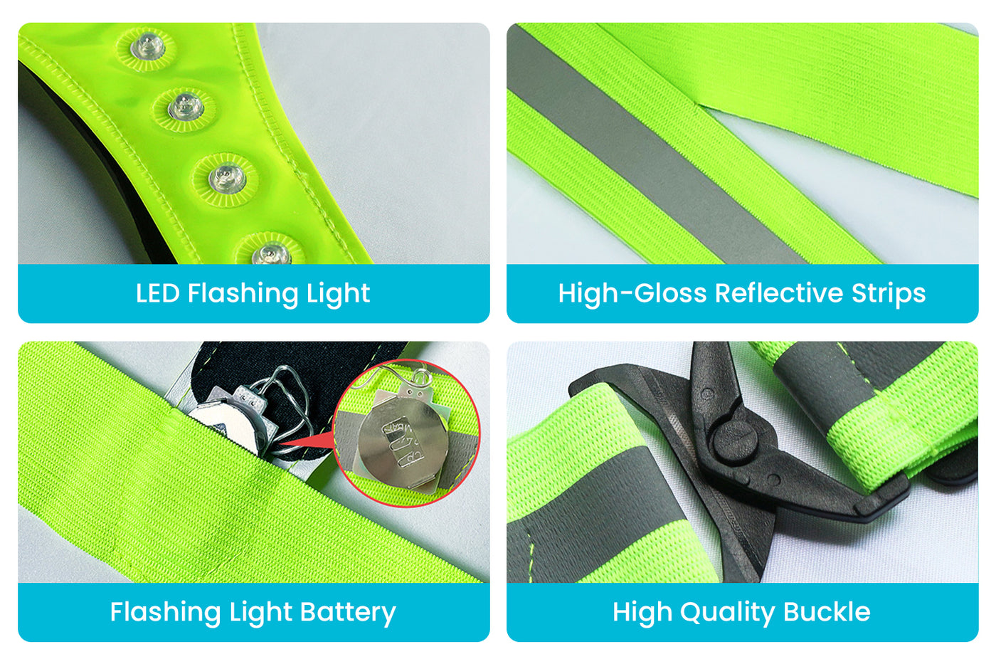 LED Reflective Vest Cycling Gear