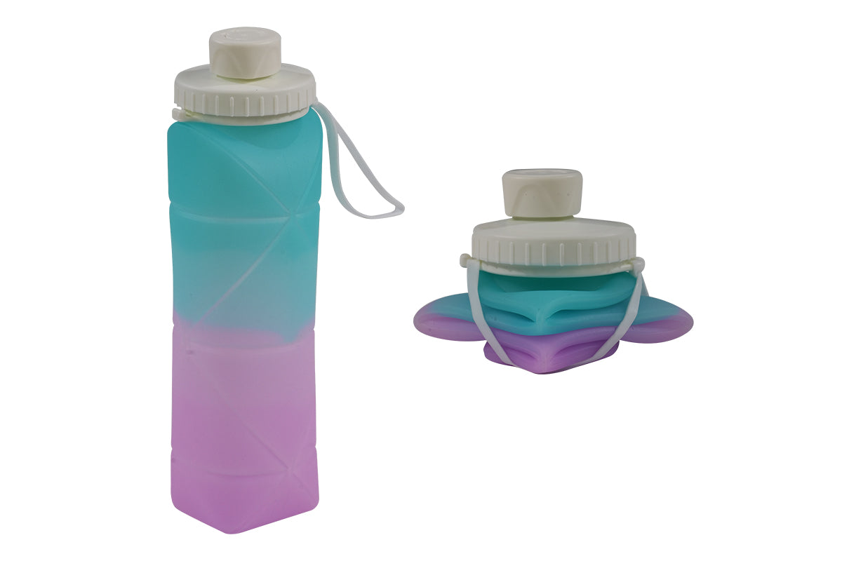 Collapsible Biking Water Bottles, Reusable BPA Free Silicone Foldable Travel Water Bottle Cup