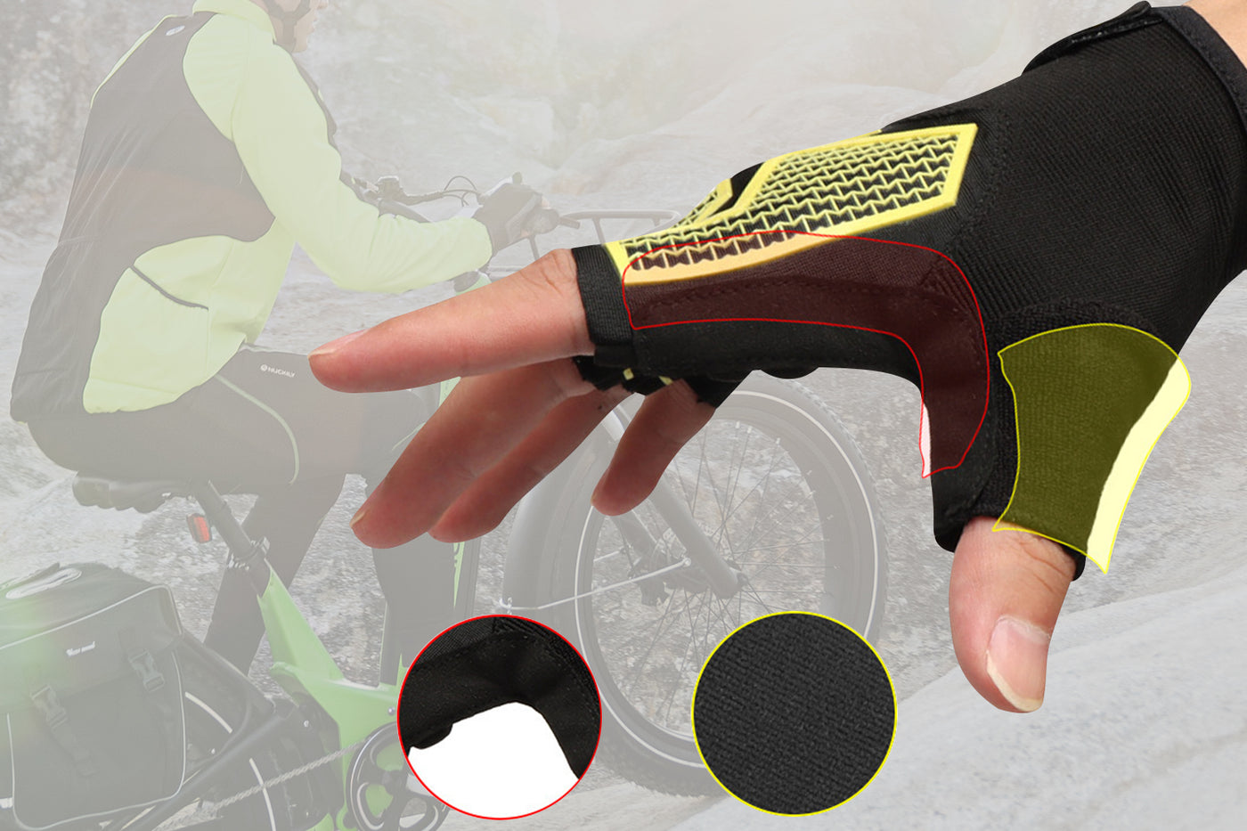 E-Bike Cycling Gel Gloves Half Finger Gloves