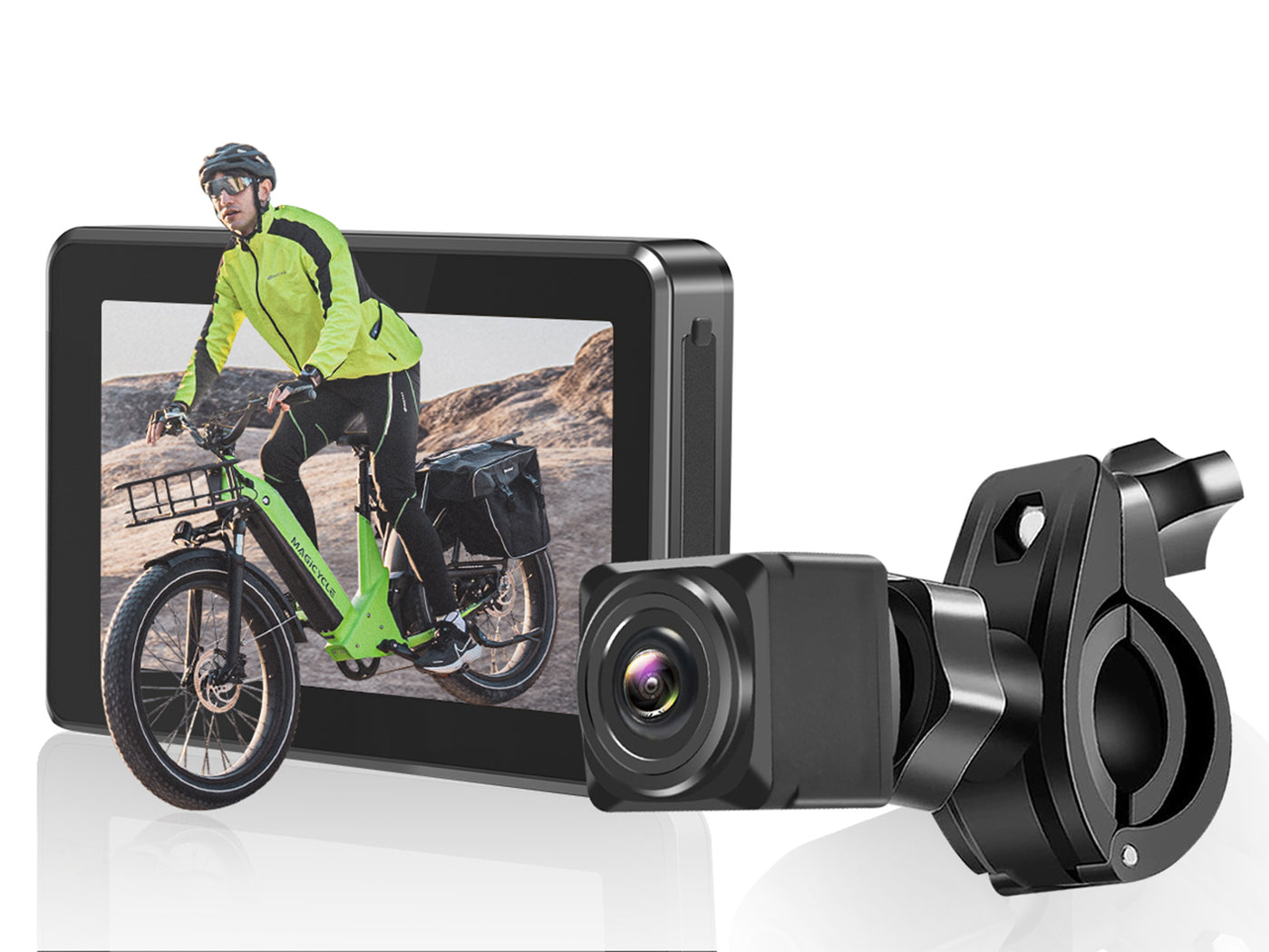 4.3" AHD 1080P Monitor E-bike Rear View Mirror, Night Vision Bike Camera for Handlebars