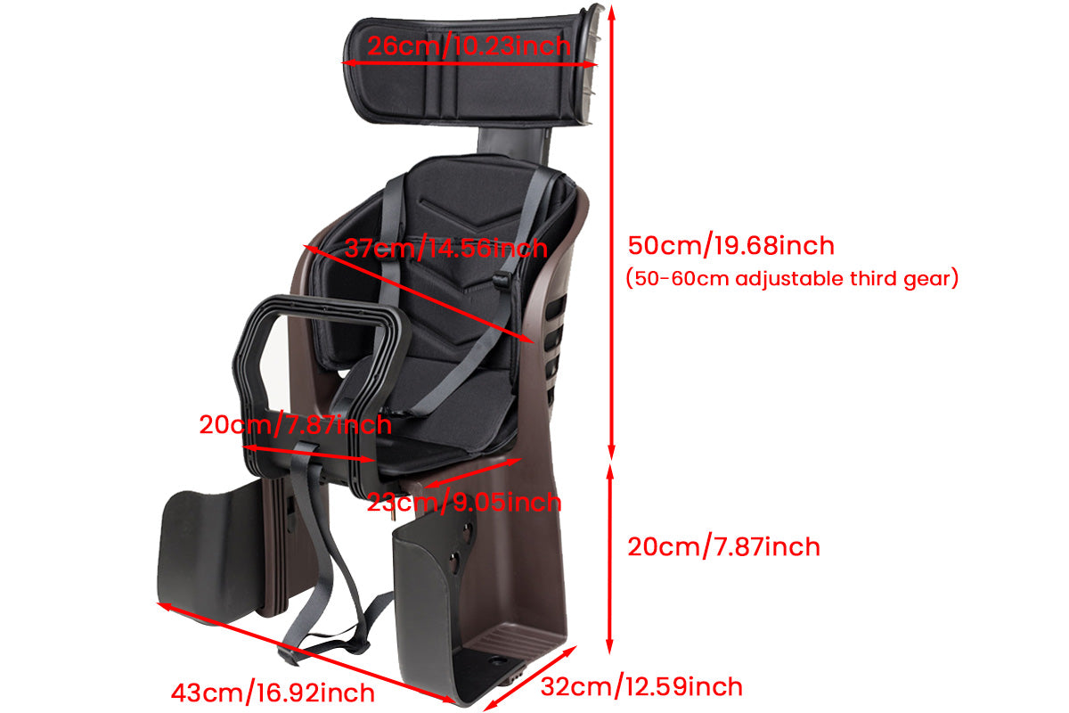 Ebike Child Carrier Seat, Rear Mounted Toddler Ebike Seat for Adult Ebikes